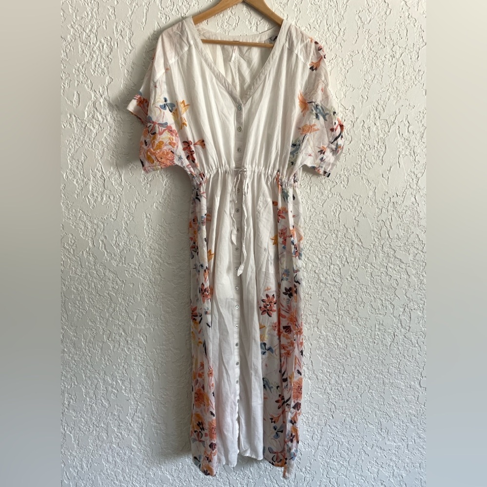 FREE PEOPLE® Rare Cottagecore Floral Cotton  Midi Dress - XS